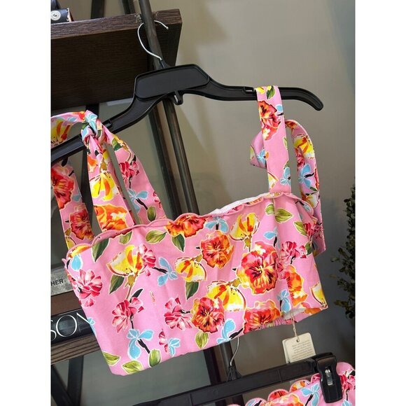 Agua Bendita Rhea Top and Skirt Pink Blossom Womens Size Large - Picture 7 of 12